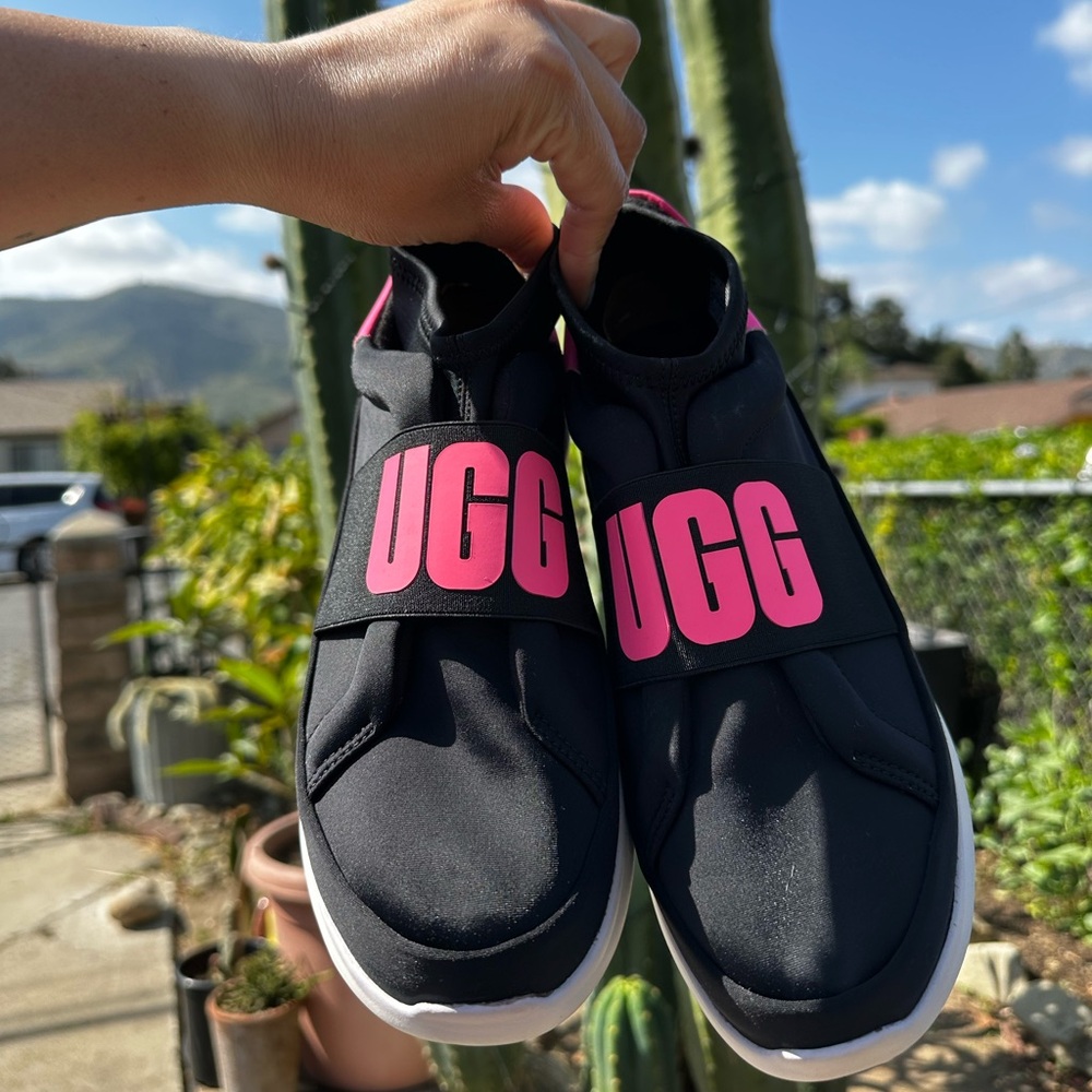 Womens UGG Neutra neon pink and black platform Slip On Sneakers #7 - Picture 2 of 7